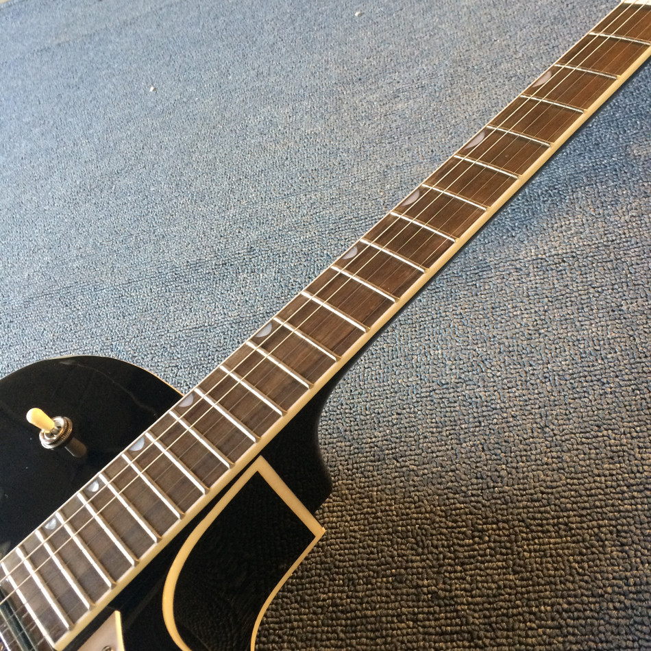 Hollow body jazz electric guitar,Double F hole, tremolo system, black high quality jazz guitar