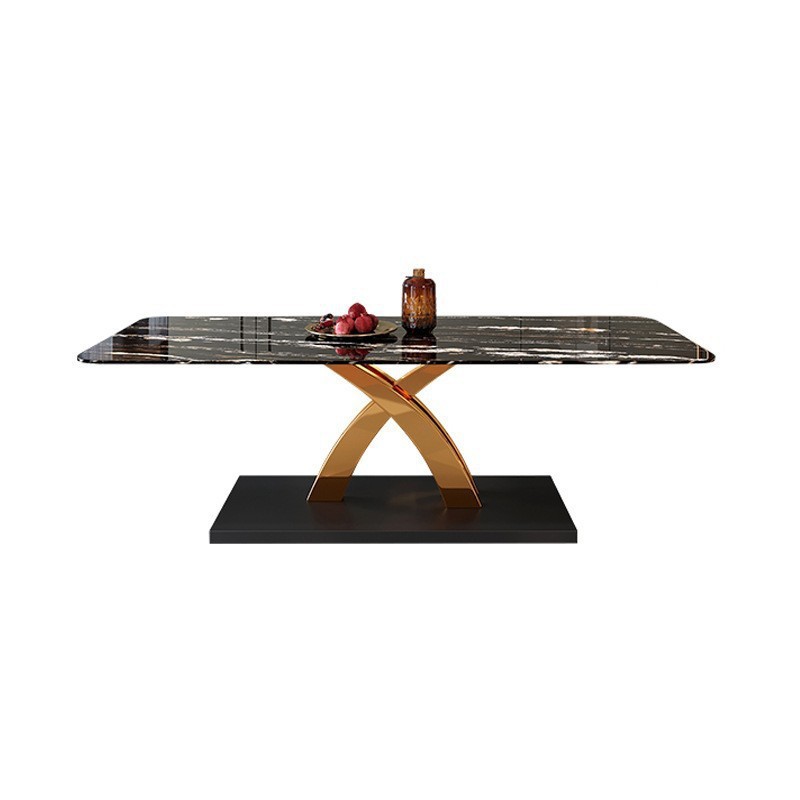 Light Luxury Functional Granite Dining Table In Rectangle Shape