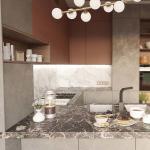 PVC Cupboard Design PVC Kitchen Cabinets 20mm Quartz Stone