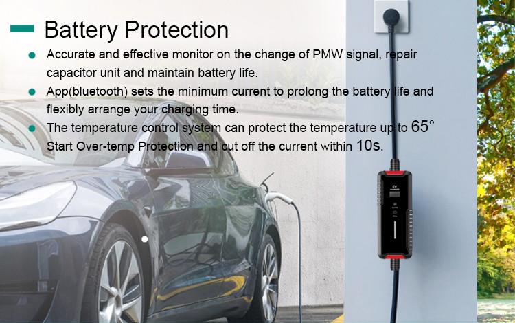 EVCOME Portable Ev Charger (220V 8A 10A 13A 16A) 5M Or Customized Cable With SAE J1772 IEC 62196 GBT