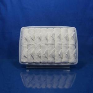 Quality bright white rolled scented Disposable cotton airline towel in tray wholesale