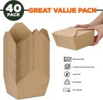 Kraft Paper Meal Food Boxes Disposable Take Out Containers Lunch