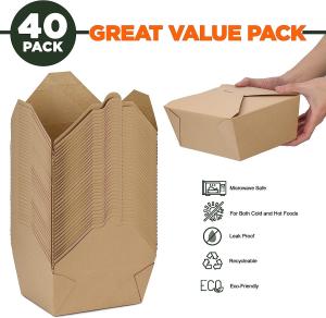 Quality Microwavable Folded Lunch Meal Food Box Kraft Paper Take Out Cont wholesale