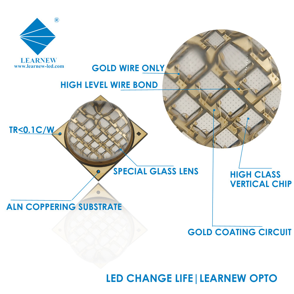 1616 100w Uv Cob Led 365/385/395nm 60-90 Deg For High Power Curing