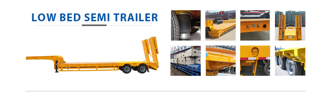 Mechanical/Hydraulic Ramps 60-80 Ton Lowboy Semi Trailers for Heavy Equipment Carriers