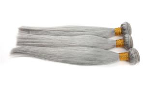 Quality 8-24 Inches Stock hot selling grey color hair weft 100% brazilian virgin human hair wholesale