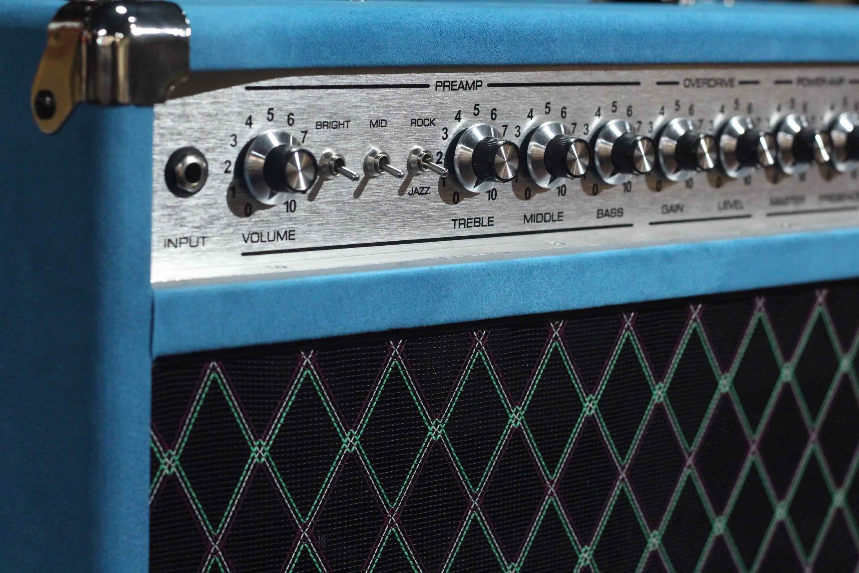 Custom Dumble Clone 2025 Overdrive Reverb 50-Watt Hand-Wired Tube Head-Suede Blue JJ Tubes 50W