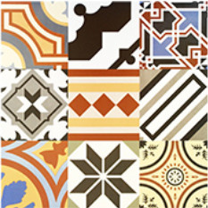 Colorful Patterns Rest Room V4 24'X24' Bathroom Ceramic Tile