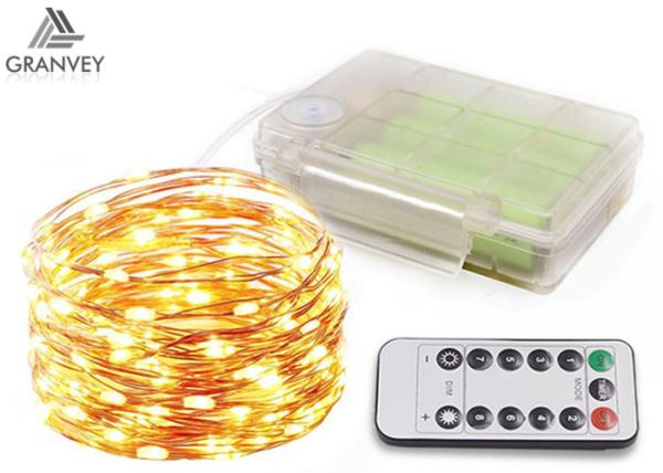 Cheap Copper Wire Decorative Outdoor Led String Lights , 200 LED Rope Light AA Battery for sale