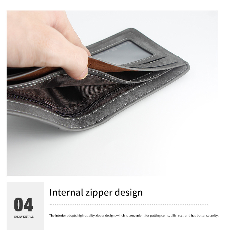 Style Fashion Man Purse Ultrathin Vintage Matting PU Leather Men Wallets for Decoration