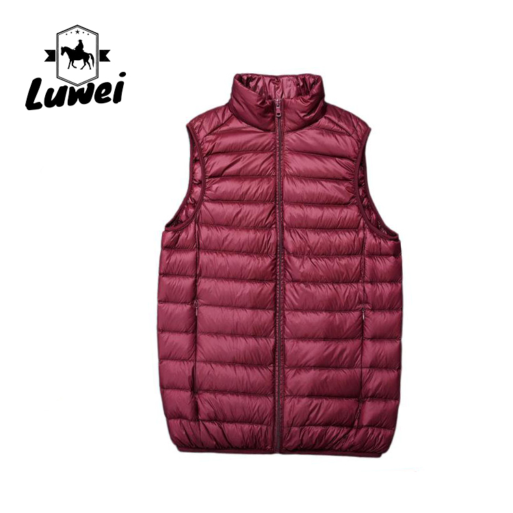 Wholesale Customs Logo Fashion Winter Lightweight Utility Gilet Casual Waistcoat Winter Down Vest For Men