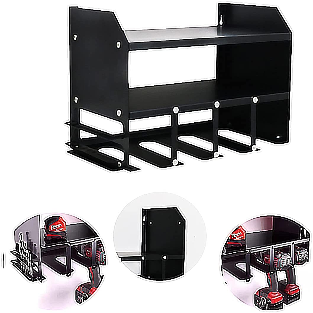 Organize Your Garage with Wall Mount Tool Shelf Rack and Metal Iron Storage Holders