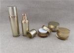 Golden Round Plastic Cosmetic Jars 50g acrylic Makeup Containers Double Wall