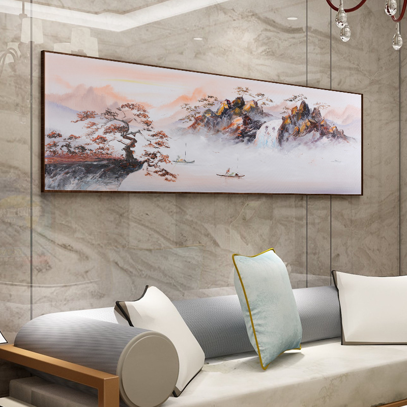 Customized Size Hand Painted Landscape Oil Painting Modern Textured Canvas Art for Home Decor