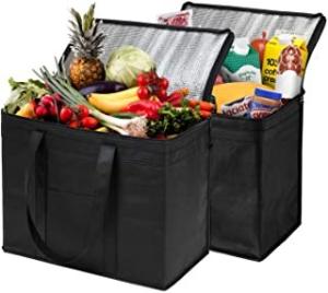 Quality Foldable Insulated Shopping Bags Groceries Sturdy Zipper Washable Stands Coller Bag wholesale