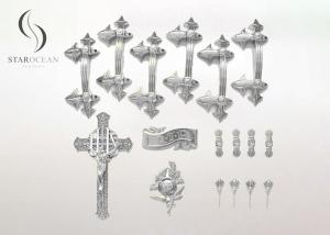 Quality Silver Decorative Plastic Coffin Handles Non Toxic PP Plastic Material P9001set wholesale