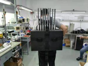 China Backpack Cell Phone Signal Jammer 8 Antennas GSM 3G 4G 5G 10Watt For Farm on sale