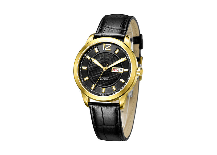 Waterproof Men Custom Logo Automatic Wrist Watch Stainless Steel Back