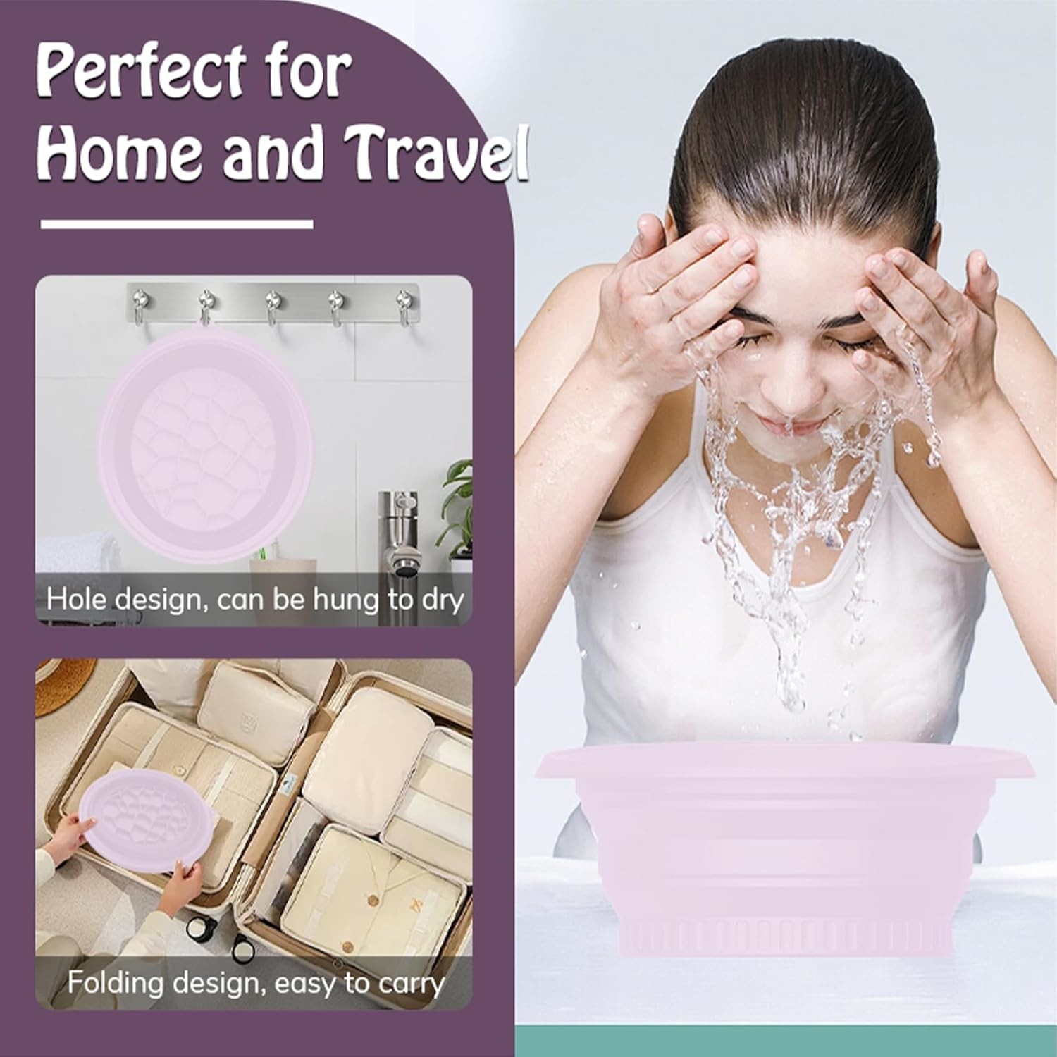 Space-Saving Silicone Foldable Ice Bowl - Multi-Purpose Cold/Hot Therapy for Face & Beauty Treatments Perfect for Ice Facial Massage & Makeup Removal