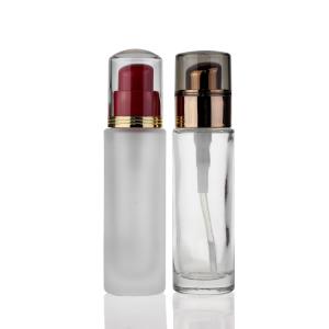 Quality Liquid Foundation Bottle Frosted With Black Pump wholesale