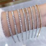 Solid Gold Clarity CVD Round Cut Bezel Lab Grown Diamond Bracelet Gemstone Shape