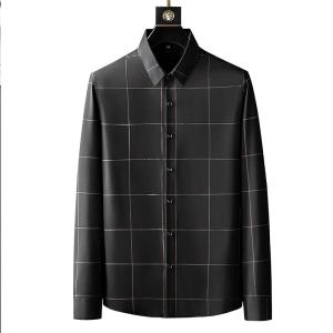 Quality 100% Cotton Men's Plaid Shirts Autumn Fashion Casual Large Size Long Sleeve Crop Shirt wholesale