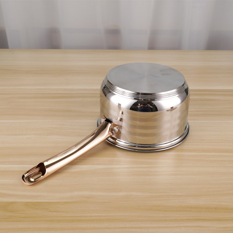 16cm Stainless Steel Kitchen Sauce Pans Single Handle Milk Pot With Lid