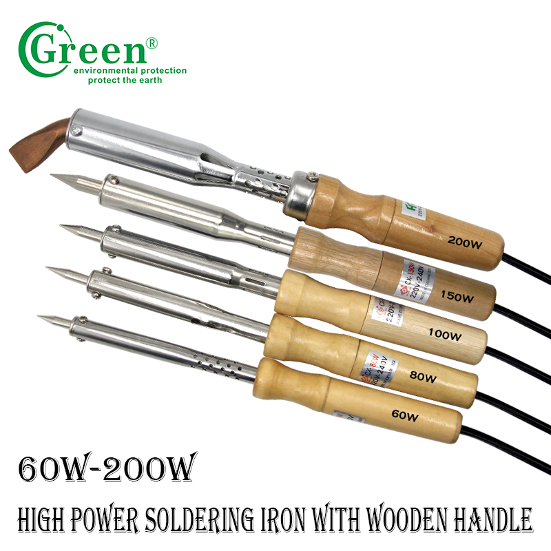 Wooden Handle Industrial Soldering Iron 300-2000 ℃ 110V / 220V Lead Free Material