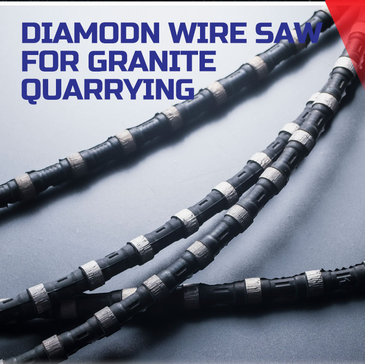 11.5mm Diamond Wire Saw for Granite Quarrying Cutting Speed 10-30 m2/h Life Span 20-40 m2/