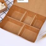 Craft Paper Printed Container Tray for Sushi Food Slim Japanese Packaging Take