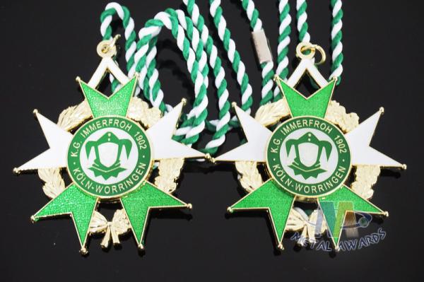 Gold Belgium Carnival Celebration Metal Award Medals Badge , Zinc Alloy Sports