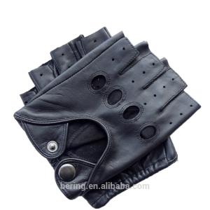 Quality High quality genuine leather driving gloves half finger leather gloves wholesale