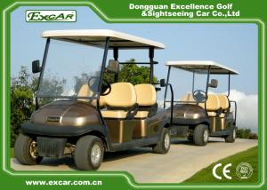 Quality 6 Person Electric Golf Buggy Brown Color Separately Motorised Golf Buggies wholesale