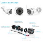 5W 1920x1080 8chs 3.6mm Lens 1/3" CMOS CCTV Camera Kit