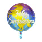 Spanish Happy Birthday Round Hexagonal Aluminum Film Balloons 18 Inch