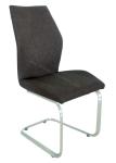 Leisure Stainless Dining Chair Polyester Fabric Brown Shell Brushed Stainless