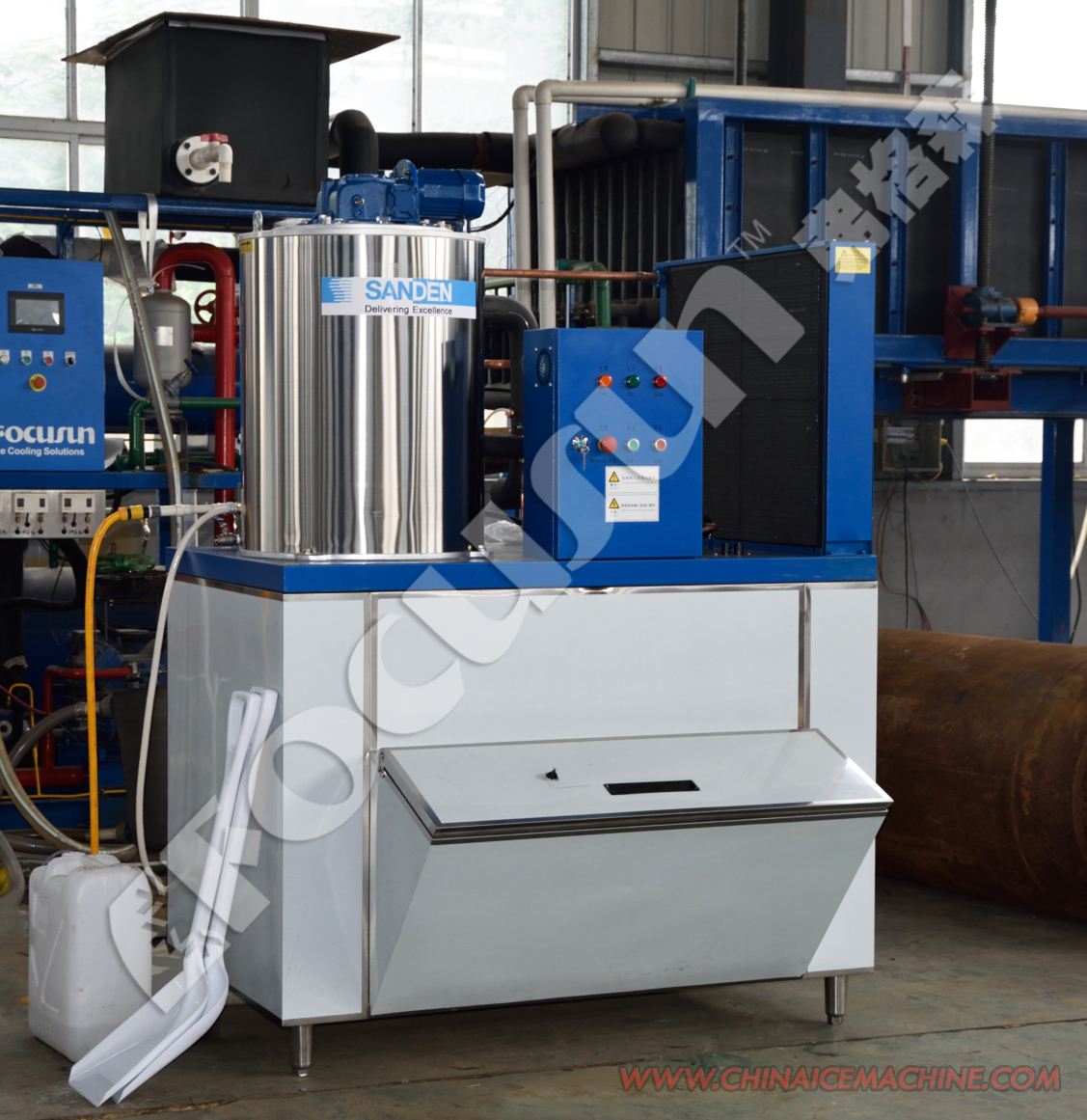 2022 Focusun 30 Ton Sea Midium Air Flake Ice Making Machine with Stainless Steel 304