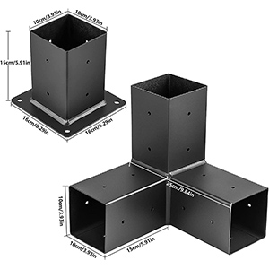 Modular Size Pergola Bracket Set for 4x4 6x6 Square Post Metal Fabrication Customize