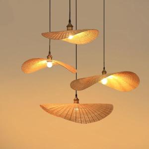 Quality Chinese Hand Knitted Bamboo Pendant Lights Weaving Hanging Lamp Garden Restauran bamboo chandelier(WH-WP-26) wholesale