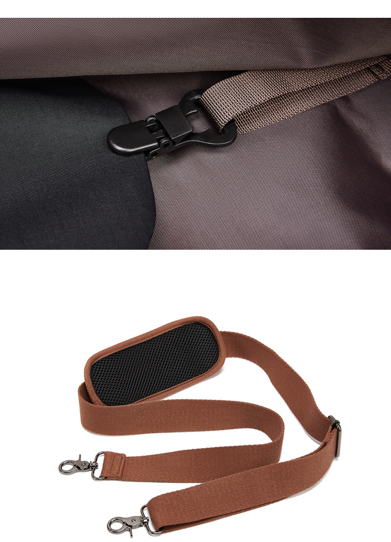 Outdoor PU Leather Travel Duffle Bag Brown With Separate Shoe Compartment