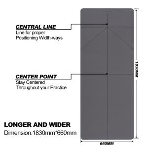 Quality Non Slip Eco Friendly TPE Extra Wide 26 Inch Yoga Mat With A Carrying Strap,6mm ＆ Gray wholesale