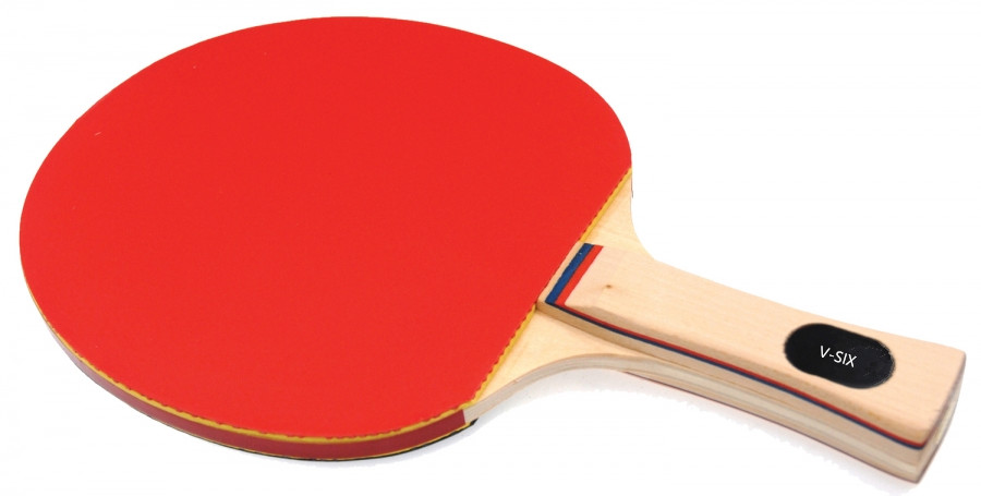 Recreation Table Tennis Rackets Inverted Rubber 5 Ply Blade Concave Handle Red / Black