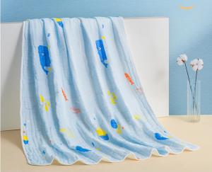 Quality Four Layer Printed Gauze Fabric 53 Inch Width Soft Baby Fabric wholesale