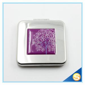 Quality Fancy Metal Square Pocket Makeup Mirror for Promotion Gift wholesale