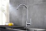 Single Handle Black Basic Kitchen Faucet Sink Taps Chrome Finishing Deck Mounted