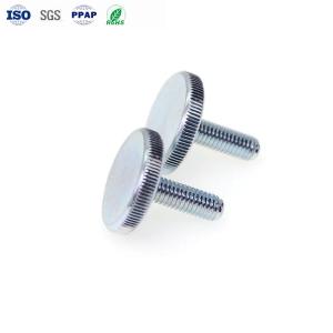 Quality Straight M3 Knurled Thumb Screw Manual Adjustment Knurled Bolt Carbon Steel Blue Zinc wholesale