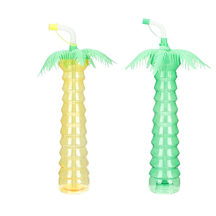 Palm Tree Party Yard Cups Drinking Bottle With Straw 0.5L