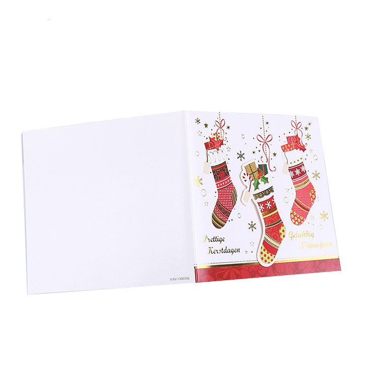 Factory Directly Merry Christmas Greeting Card with Envelope Packed in PVC / PET Box