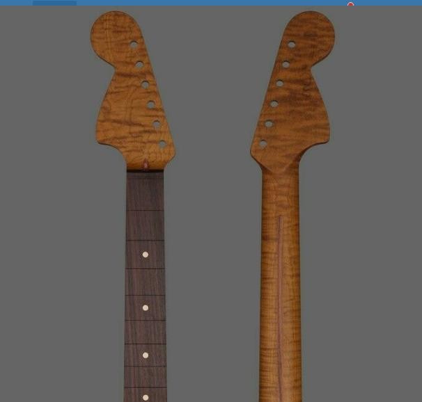 Custom Grand 22 Fret Roasted Maple Electric Guitar Neck for Handmade Tele Guitar Kits Gloss Finished with Bone Nut