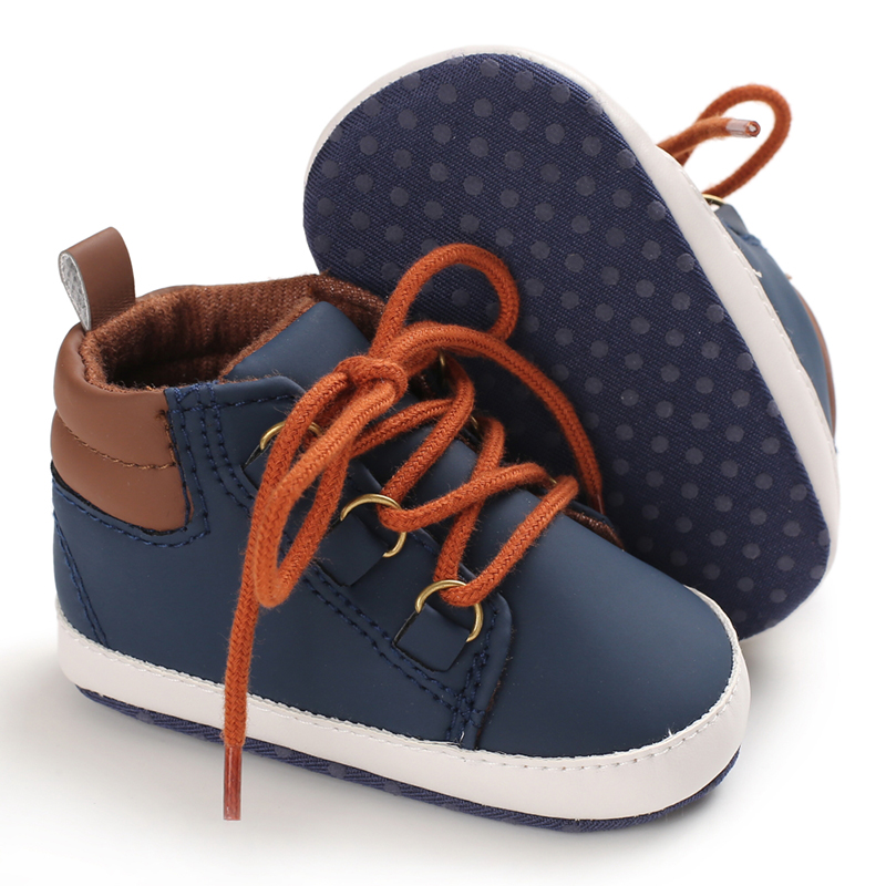 Hot sale PU Leather Lace-up Outdoor barefoot ankle cool boy baby boots